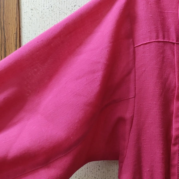 Vintage lese M. Maxi Length Dress 12 Hot Pink 80s Barbie Core Buttons Clean USA - Picture 7 of 10